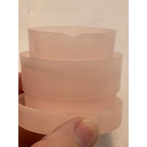 Vtg Pink Plastic Collapsible Folding Cup with Gold Tone H2O Metal Lid READ - Picture 6 of 6